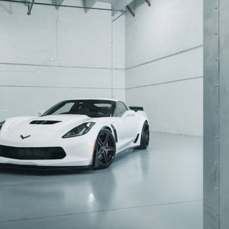 ADV1 Forged Rims on Breathtaking White Chevy Corvette Z06