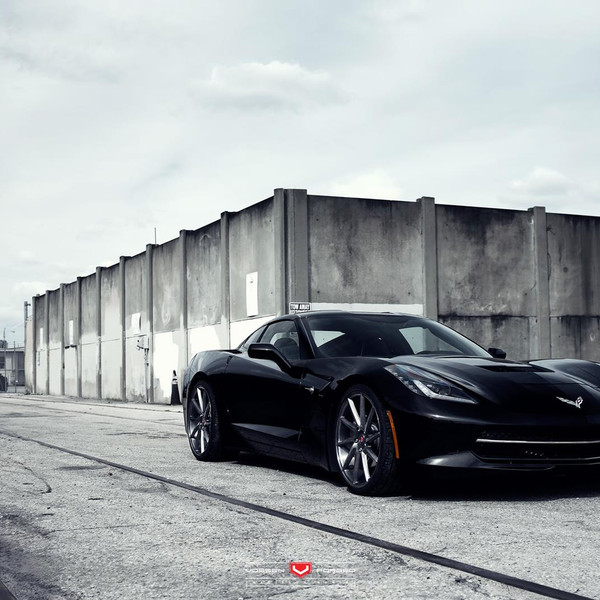 Vossen Graphite Multispoke Custom Wheels on Chevy Corvette - Photo by Vossen