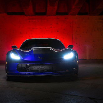 Chevy Corvette Grand Sport on Black Custom Wheels - Photo by WEAPON-X Motorsports