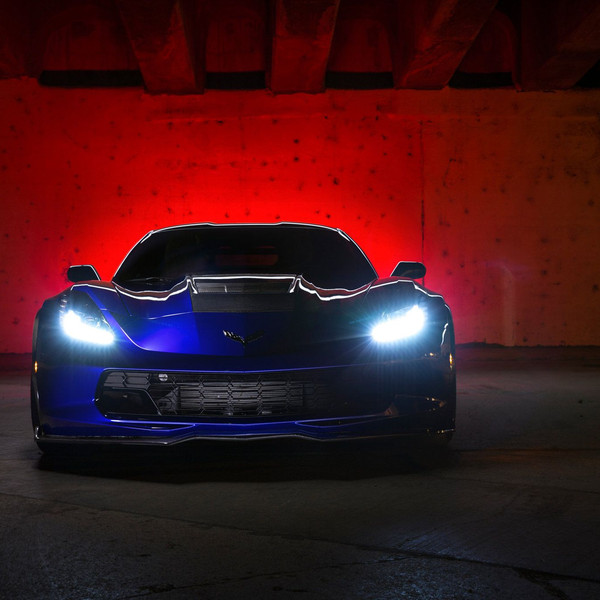 Chevy Corvette Grand Sport on Black Custom Wheels - Photo by WEAPON-X Motorsports