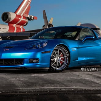 Custom Blue Chevy Corvette Z06 on Strasse Rims - Photo by Strasse Forged