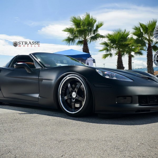 Custom Gray Matte Convertible Chevy Corvette - Photo by Strasse Forged