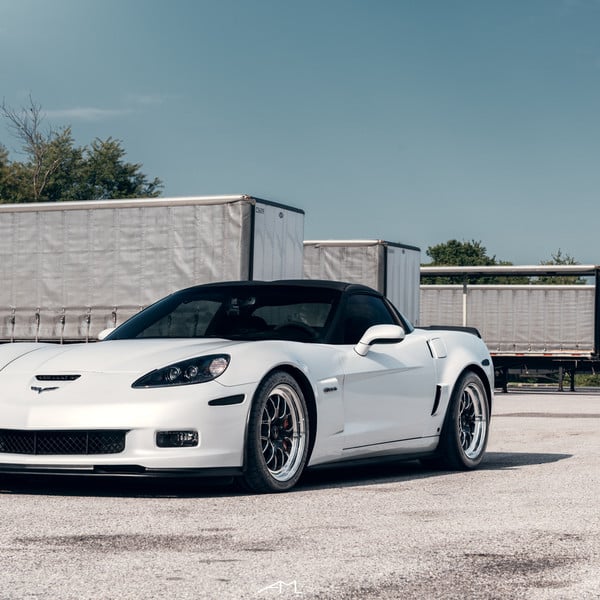 White Chevy Corvette with Dark Smoke Headlights - Photo by Arlen Liverman