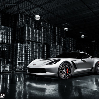 Diamond White Chevy Corvette With on Custom Wheels