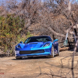 Muscle Magic: Customized Blue Chevy Corvette