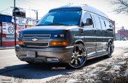 Impressive Bulky Custom Gray Chevy Express