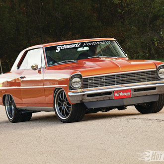 Schwartz Performance Reworks Orange Chevy Chevy II