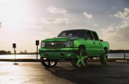 Lifted Envy Green Silverado on a Set of Custom Wheels