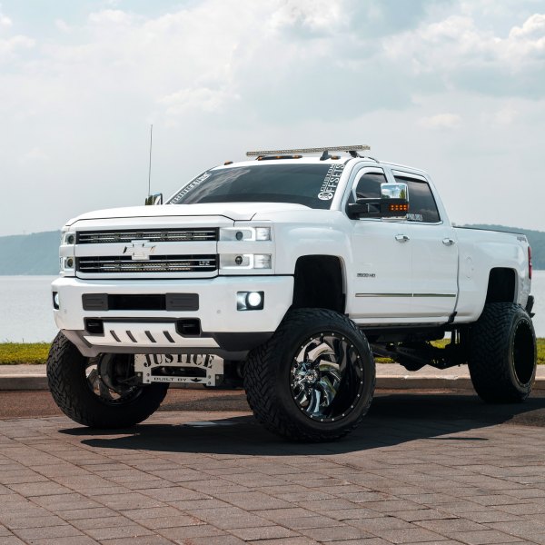 White Lifted Chevy Silverado 2500 HD - Photo by Fuel Off-road