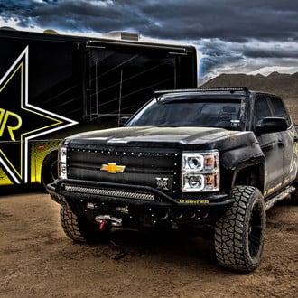 Rock Star Silverado 1500 With Bulge Fenders and Spyder Headlights