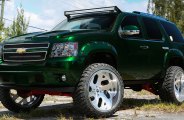 Alligator Green Chevy Tahoe on 37" Off-road Wheels