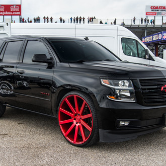 Black Tahoe on Red DUB Wheels