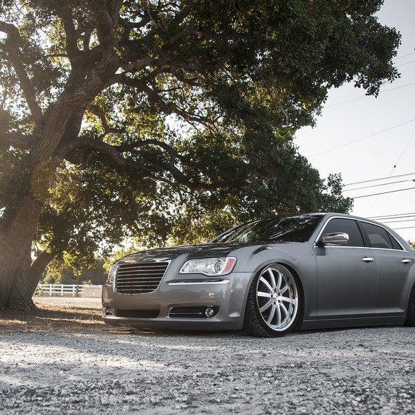 Custom Lowered Gray Chrysler 300 - Photo by Vossen