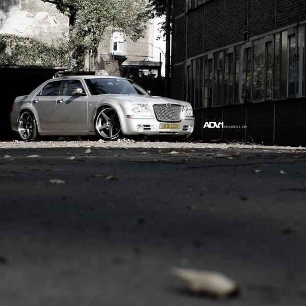 Lowered Silver Chrysler 300 with Chrome Grille - Photo by ADV.1