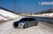 Stunning Custom Silver Debadged Chrysler 300 Dropped and Boasting Black Hood