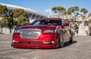 Red Chrysler 300 Living the Lowered Life and Sitting on Forged Rims