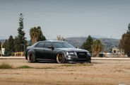 Pimped Out Gray Chrysler 300 with Blacked Out Mesh Grille on