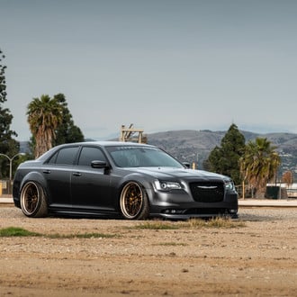 Pimped Out Gray Chrysler 300 with Blacked Out Mesh Grille on