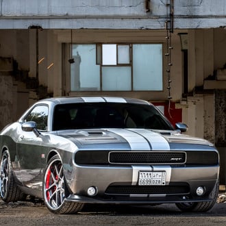 Dodge Challenger With Black Headlight Covers - Photo by ADV1