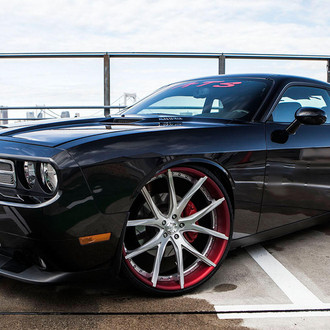 Bagged Dodge Challenger SRT8 on Lexani Forged Custom Wheels - Photo by Lexani