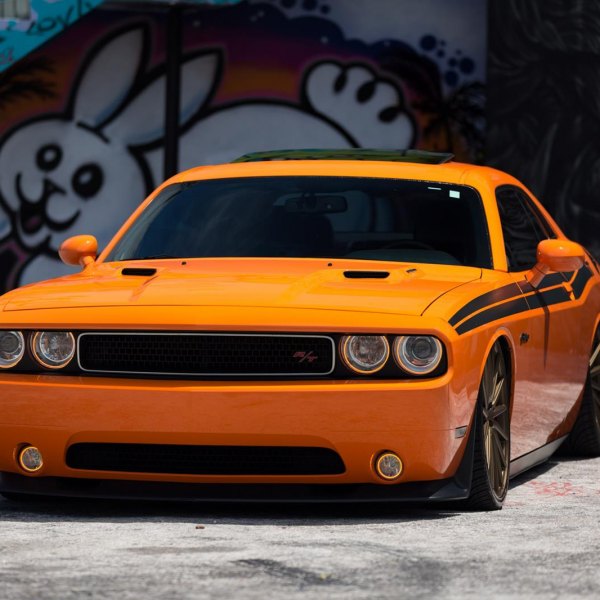Stanced Orange Dodge Challenger R/T - Photo by Vossen