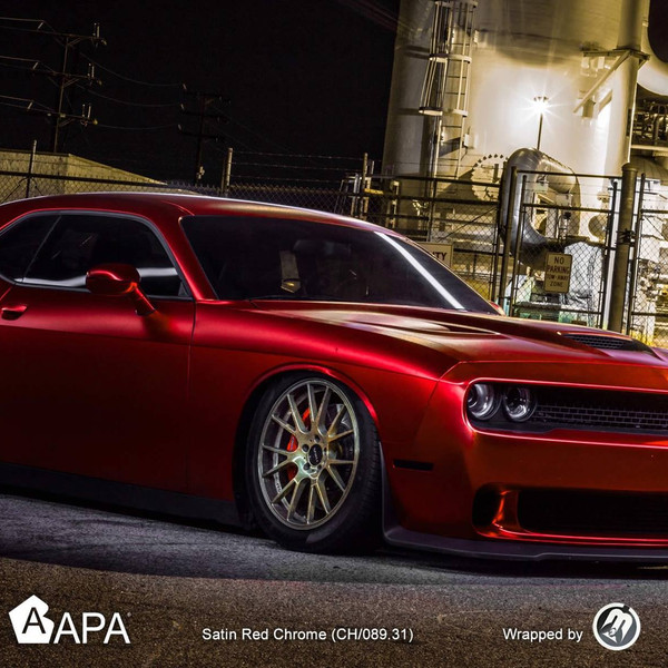 Red Chrome Dodge Challenger Hellcat - Photo by Staystill Photography and Wrapfolio