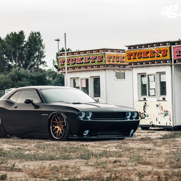 Beautiful Dodge Challenger on Air Suspension and Wide Rims - Photo by Avant Garde