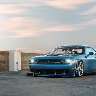 Slammed Dodge Challenger Scat Pack on Black Diamond Rims — CARiD.com ...