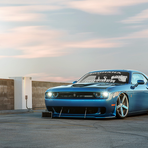 Slammed Dodge Challenger On Rohana RC 22 Custom Wheels - Photo by Rohana Wheels
