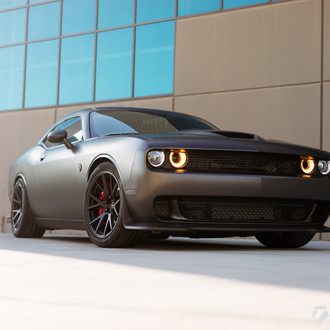 Matte Black SRT Challenger on Vossen Custom Wheels