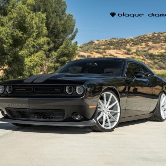 Slammed Dodge Challenger Scat Pack on Black Diamond Rims — CARiD.com ...