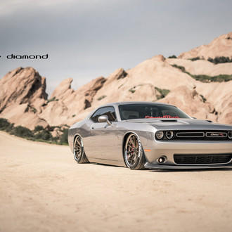 Slammed Dodge Challenger Scat Pack on Black Diamond Rims - Photo by Black Diamond