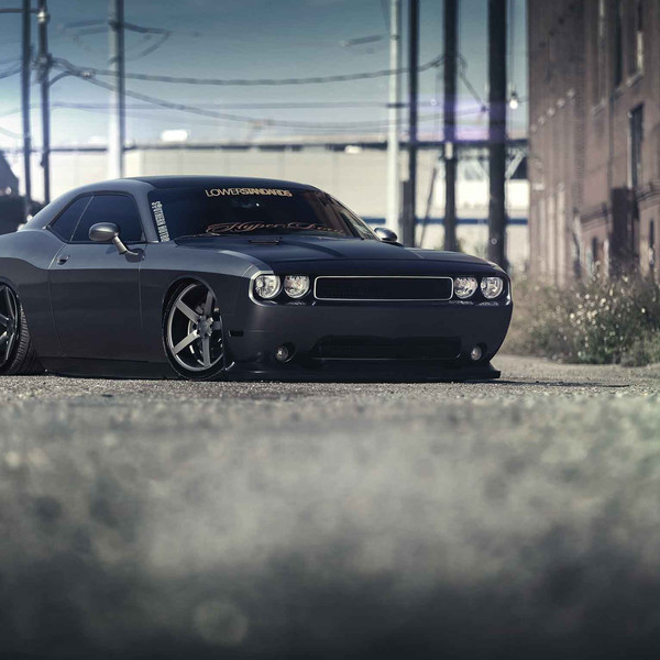 Custom Black Lowered Dodge Challenger - Photo by Vossen