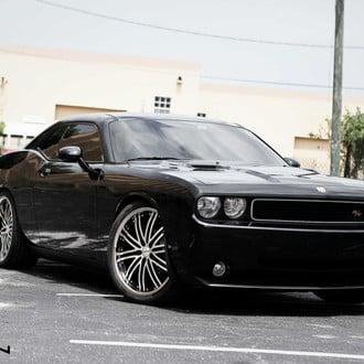 Custom Grille on Black Dodge Challenger RT - Photo by Vossen