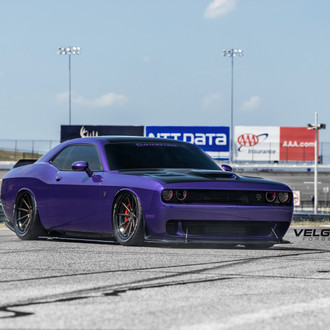 Purple Dodge Challenger with Custom Hood - Photo by Velgen