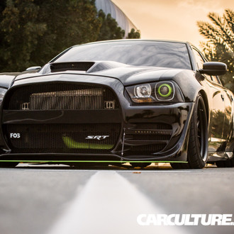 Slammed Supercharged Dodge Charger SRT on Beefy Vossen x Work Rims - Photo by Vossen