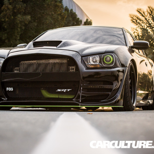Slammed Supercharged Dodge Charger SRT on Beefy Vossen x Work Rims - Photo by Vossen