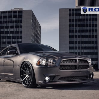Stanced Dodge Charger on Rohana RC10 Custom Wheels - Photo by Rohana Wheels