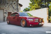 Style is Everything: Gold Avant Garde Wheels Adorn Red Stanced Dodge Charger