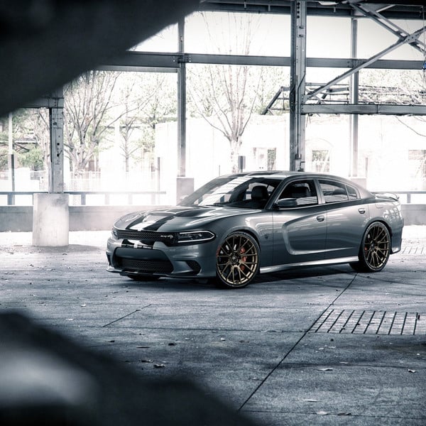 Custom Gray Dodge Charger SRT on Michelin Tires - Photo by Forgiato