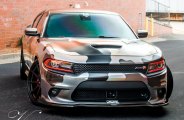 Red LED Accents and Camo Wrap for Racy Dodge Charger Styling