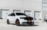 White Dodge Durango Outfitted with Bronze Strips and Bronze Velgen Rims