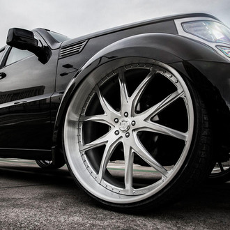 Black Dodge Nitro on Custom Brushed Lexani Rims - Photo by Lexani