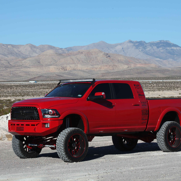 Radical Red Fire Truck - Lifted Dodge Ram Megacab - Photo by American Force