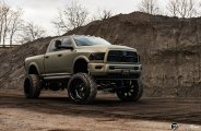 Custom Lifted Dodge Ram on Black Forged Custom Wheels by Fuel