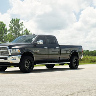 Black Lifted Dodge Ram 2500 with Chrome Front Bumper - Photo by Fuel Offroad