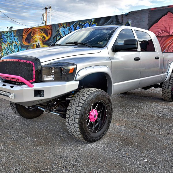 Custom Lifted Gray Dodge Ram with Pink Accents - Photo by Eddie Maloney