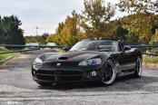 A Touch of Style on Black Convertible Dodge Viper's Face