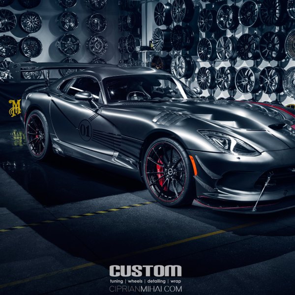 Custom Gray Debadged Dodge Viper with Carbon Fiber Accents - Photo by Ciprian Mihai