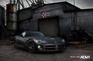 Sinister Matte Black Dodge Viper With a Low Stance and ADV1 Rims